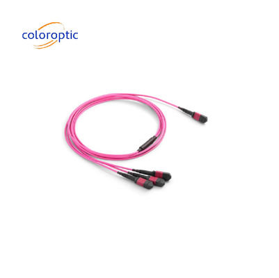 MTP / MPO Multimode Single Mode Fiber Patch Cable 40G / 100G Kompatibel OM3 / OM4