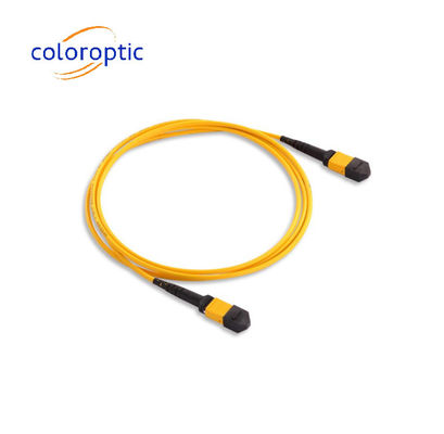 MTP / MPO Kuning Fiber Optic Trunk Kabel Untuk 40G / 100G Aplikasi