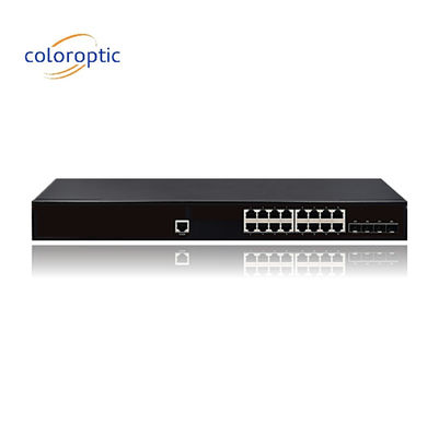 IEEE802.3 Lapisan 2 POE Switch 16 4GE SFP Port 10/100/1000M 1 Konsol Otomatis MDI/MDIX