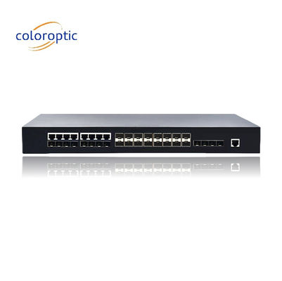 2 Lapisan Poe Switch Dengan 16 SFP 8 COMBO 4 10GE Port Dukungan Wire Speed Switching