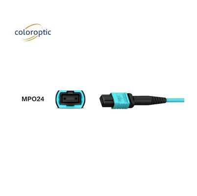 12 Core MPO Patch Cord Mode Serat OM3 G652D Daya tahan Lebih dari 1000 Kali