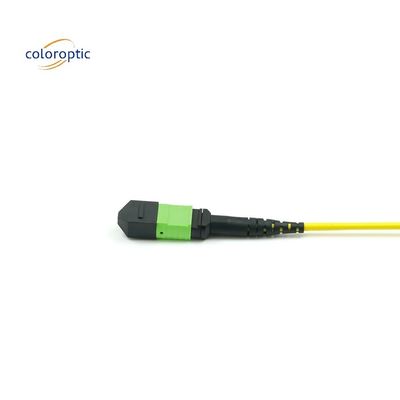 1m Multi Fiber Push On MPO Patch Cord Dengan Jaket PVC Aqua Color