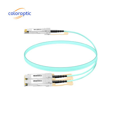 Kabel 3m AOC DAC 10Gbps 800G OSFP ke 2*400G QSFP112 Link