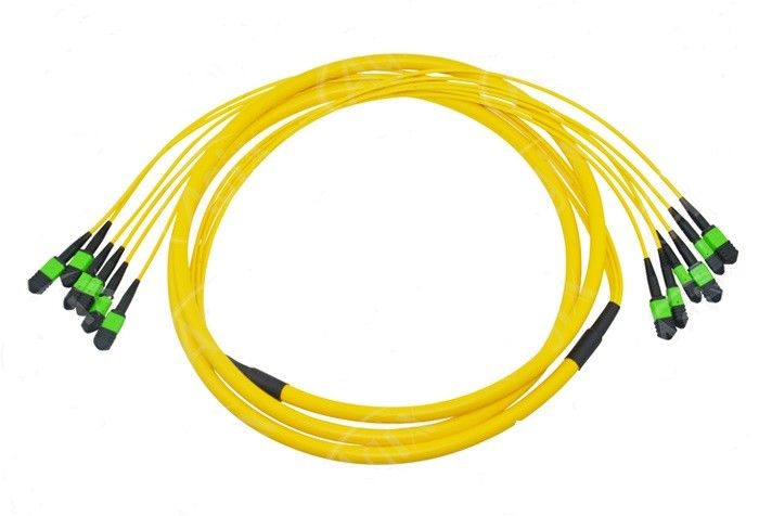 12 Core MPO Fiber Patch Cable untuk Interkoneksi Kabel Pusat Data