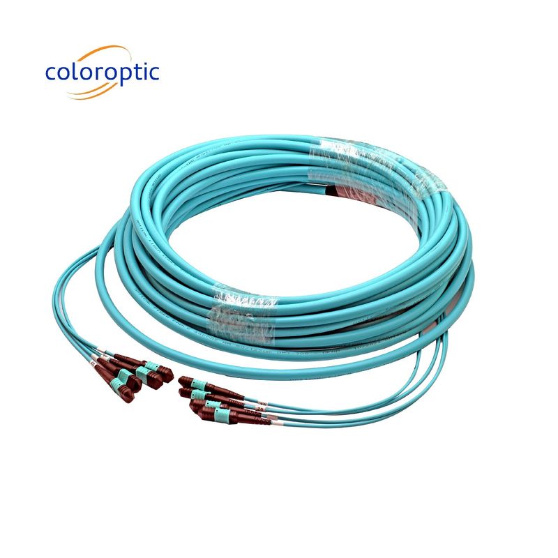 MTPO MTP Patch Cord APC Wanita ke Wanita Trunk Fiber Optic Patch Cord