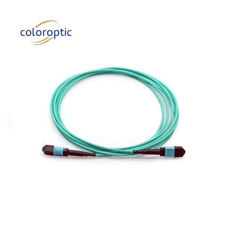 MTP MTP Wanita ke Wanita Serat Optik Patch Cord OM3 100 / 400G PVC / LSZH