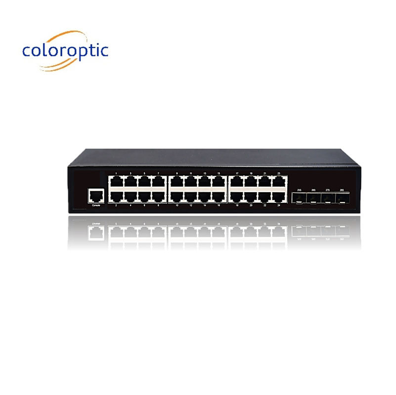 3 Lapisan 24 Port Core Network Switch 10/100/1000M 4*GE SFP Ethernet Uplink